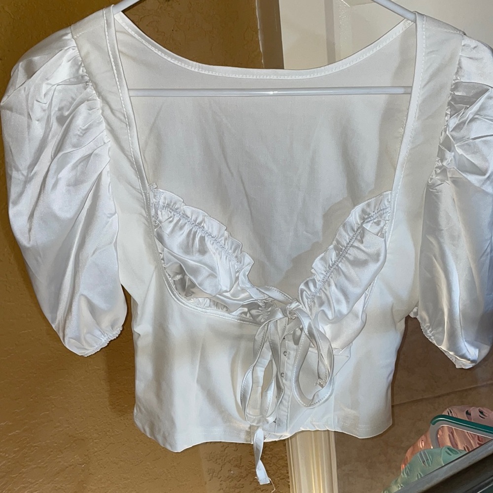 All white crop top